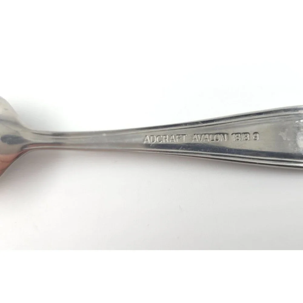 Set Of 7 Adcraft Avalon 18/8 Stainless Steel Small Spoons Lot Flatware